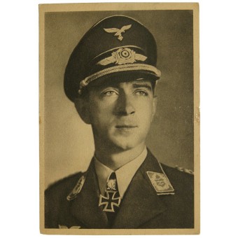 Postal de la Luftwaffe con Werner Mölders. Espenlaub militaria